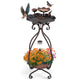 Solar Outdoor Bird Bath, Vintage Bird Bath & Feeder Combo