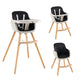 3 in 1 Wooden Convertible Baby High Chair with Removable Tray