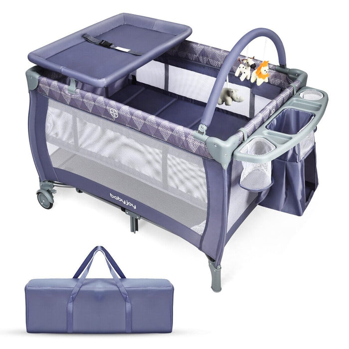 Portable Baby Bassinet, 3 in 1 Baby Travel Cot Activity Center with Changing Table