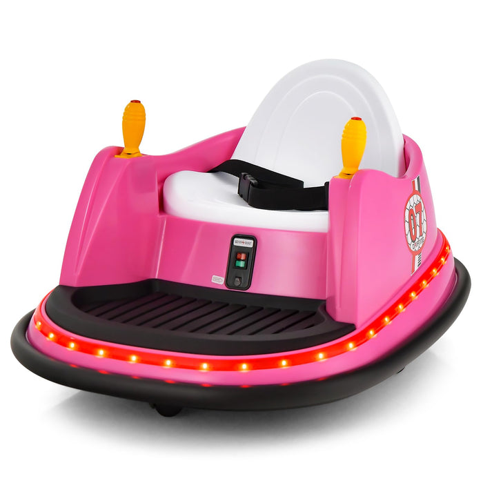 12V Electric Kids Ride On Bumper Car with Flashing Lights and Slow Start Function