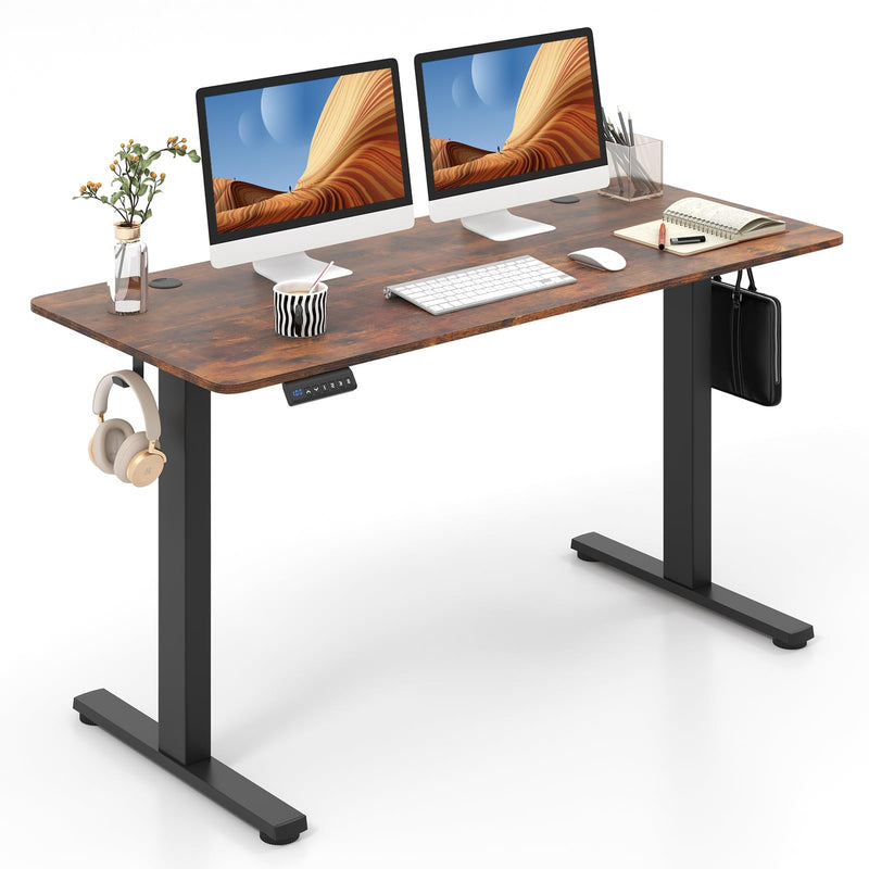 Giantex Electric Standing Desk, 140 x 60 cm Sit Stand Home Office Desk with 3 Memory Height Settings