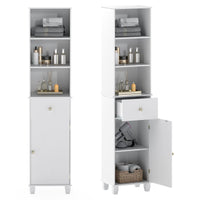 Giantex 172 cm Tall Freestanding Bathroom Floor Cabinet with Drawer