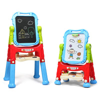 Double Sided Chalkboard and Whiteboard with Art Accessories