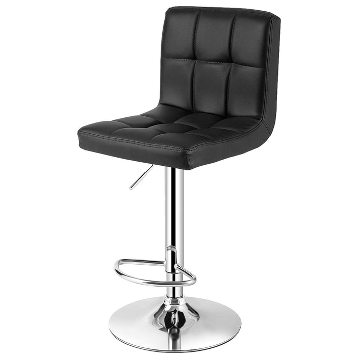 Bar Stool, Pub Swivel Barstool, W/ Backrest, PU Leather, Cushioned Seat, Adjustable Height, 360° Swivel, Comfortable Footrest