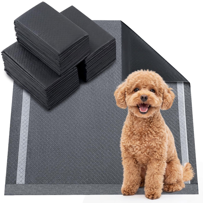 Charcoal Dog Pee Pads, 60 x 60 cm (150 Count) 6-Layer Leak-Proof Pet Potty Training Pads for Dogs