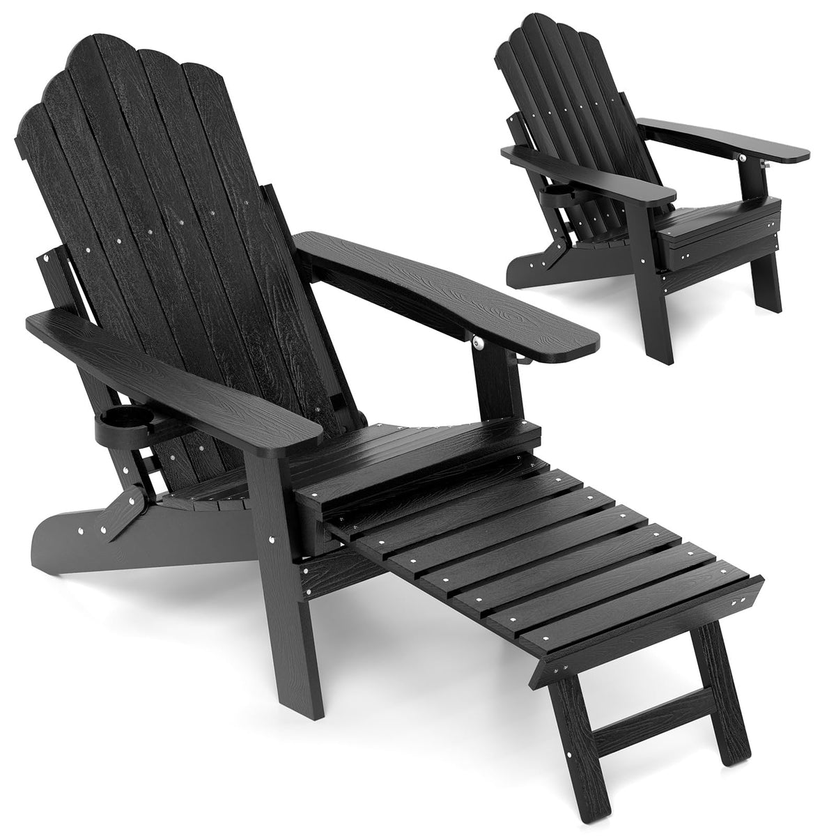 All-Weather HIPS 180kg Loaded Lounge Chair with Retractable Footrest