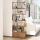 Giantex S-Shaped Bookcase, 6-Tier Bookshelf with Doors and Cabinet