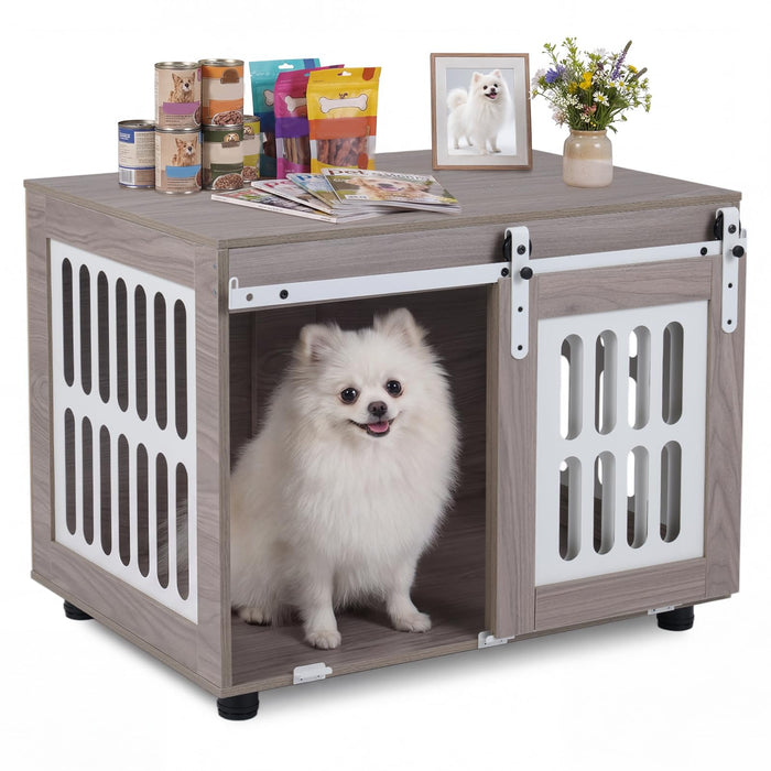 80 cm Dog Crate Furniture, Heavy Duty Indoor Wooden Dog Kennel