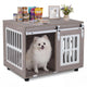 80 cm Dog Crate Furniture, Heavy Duty Indoor Wooden Dog Kennel