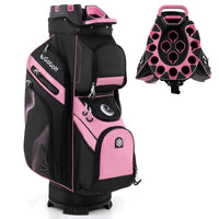 Golf Cart Bag, Molded Lock Top Golf Bag w/14-Way Full Length Dividers