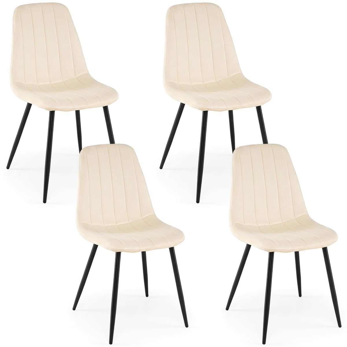 Giantex Dining Chairs Set of 4, Upholstered Fabric Kitchen Chairs