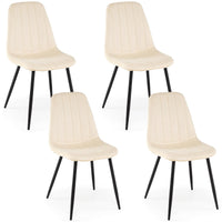 Giantex Dining Chairs Set of 4, Upholstered Fabric Kitchen Chairs