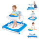 Foldable Baby Walker with 3 Adjustable Heights Comfy Padded Seat Lights and Music Tray