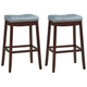 Giantex 74cm Saddle Bar Stools Set of 2, Backless Nailhead Bar Stool