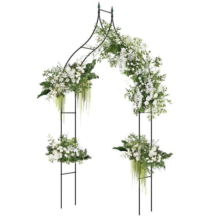 287cm Gothic Style Decorative Metal Garden Arch for Vine Rose Climbing