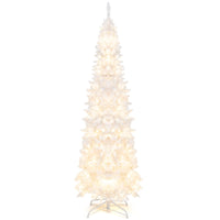 2.1M Pre-Lit White Christmas Tree with 8 Lighting Modes