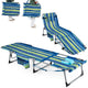 Outdoor Folding Chaise Lounge Chair, 5-position Lounge Chair with Adjustable Footrest