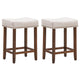 Giantex Set of 2 Saddle Bar Stools, 61cm H Backless Counter Stool, Brass Nailhead Studs