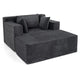 Single Foam Sofa with Ottoman Boneless Floor Lounge Chair with Pillows