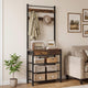 4-In-1 Hall Tree with Console Table and Shoe Rack