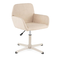 Giantex Vanity Chair with Back, 360° Swivel Armchair w/Adjustable Height
