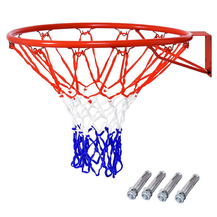 46 CM Basketball Rim Replacement, Heavy-Duty Wall Mounted 18“ Basketball Hoop Net