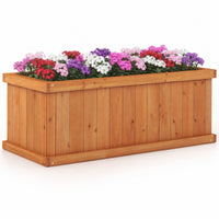 Raised Garden Bed with 4 Drainage Holes and Bottom Gaps for Vegetables Flowers Herbs