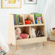 5-Cube Kids Bookshelf and Toy Organiser Wooden Storage Bookcase w/ Wood Legs