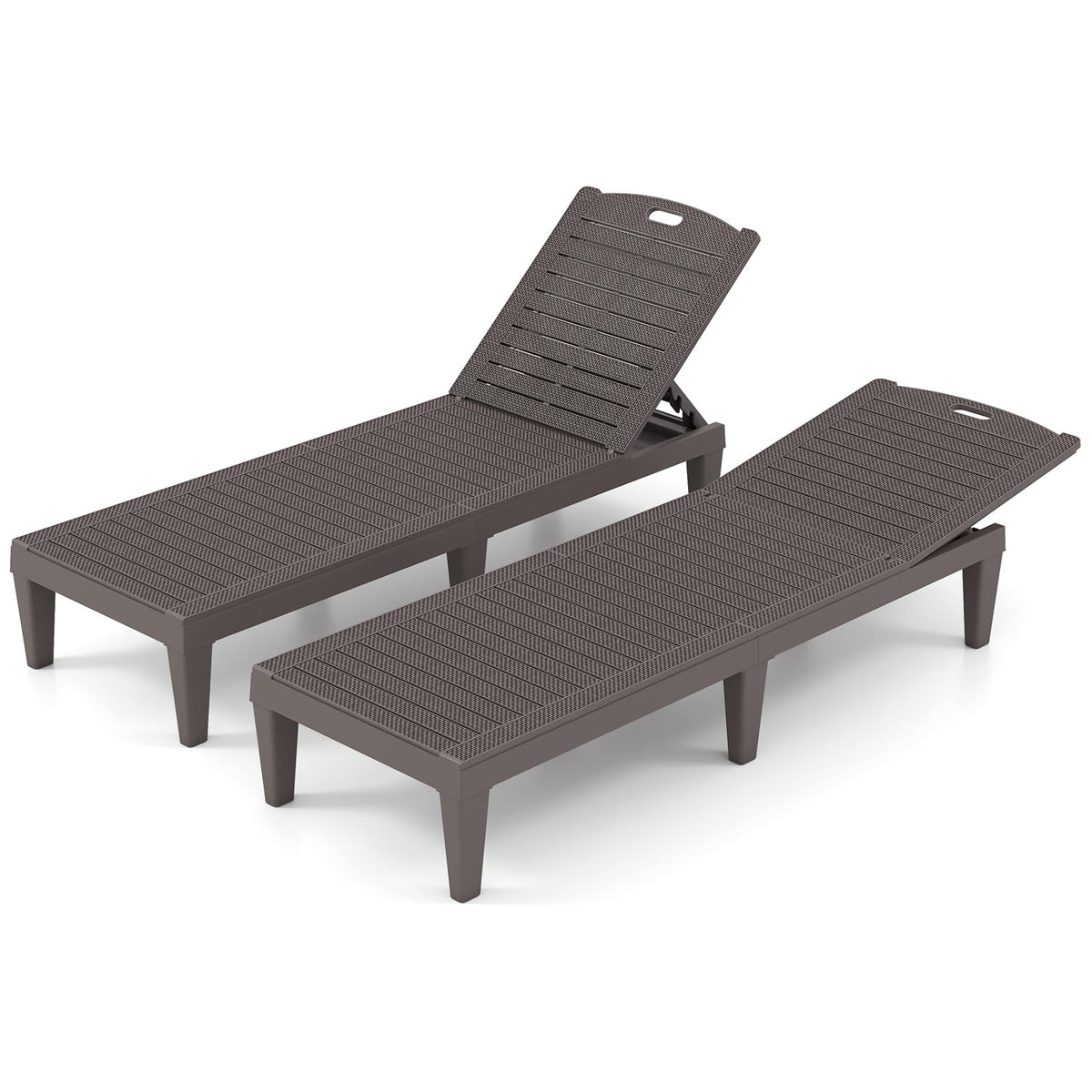 Chaise Lounge Chairs Set of 2 with 4-Position Adjustable Backrests