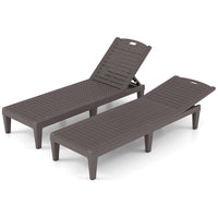 Chaise Lounge Chairs Set of 2 with 4-Position Adjustable Backrests