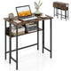 Giantex 80cm Small Folding Computer Desk w/Storage Shelf, Drop Leaf