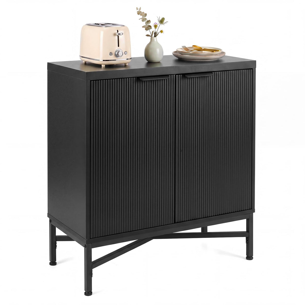 Giantex Fluted Sideboard Buffet Cabinet with 2 Doors