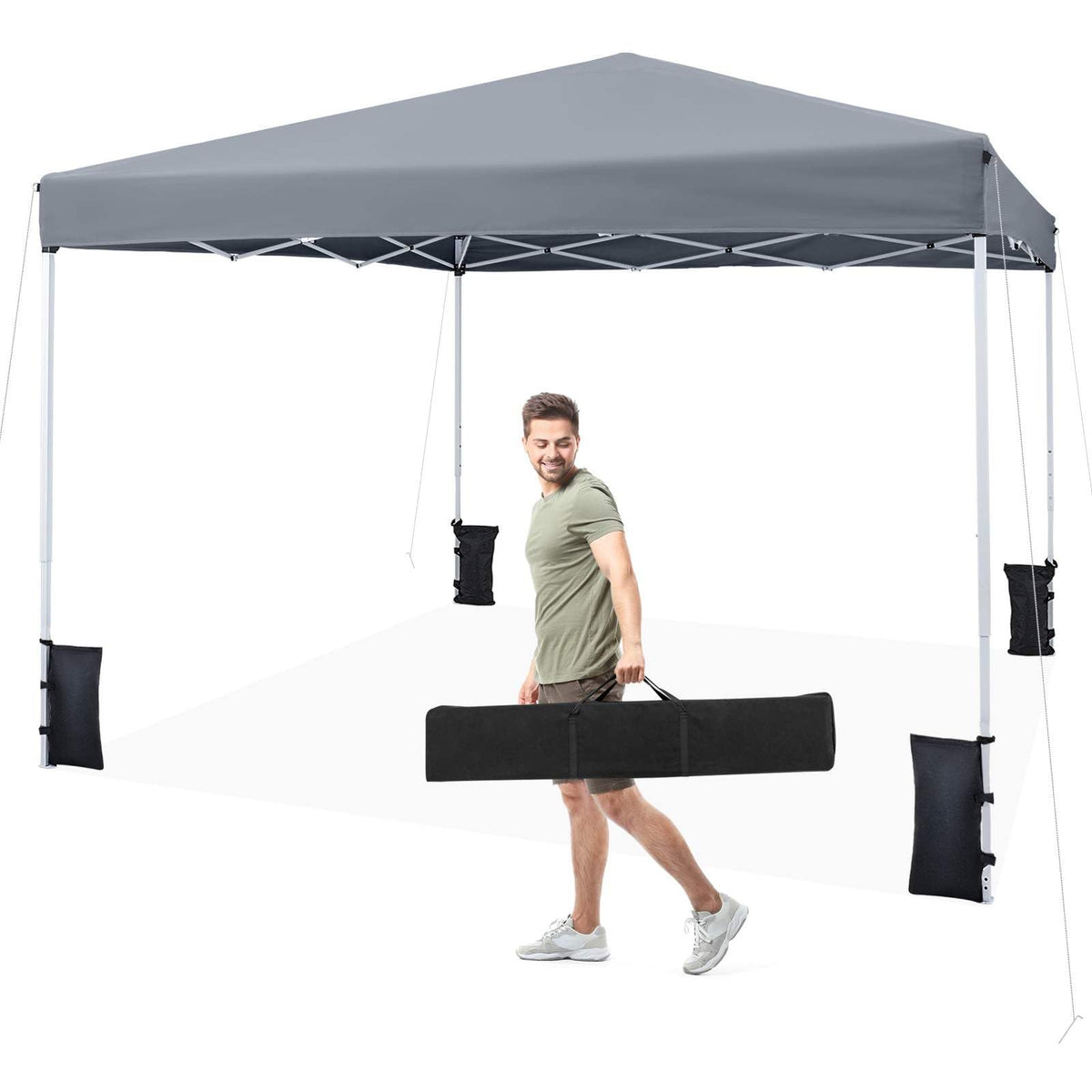 3 X 3 m Pop up Canopy Tent with Carrying Bag and 8 Stakes