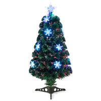 90/120/150cm Pre-Lit Fiber Optic Christmas Tree with 85/125/170 PVC Tips for Holiday Decor