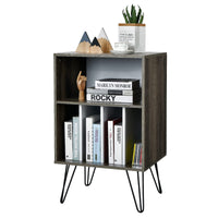 Giantex File Cabinet, Split Storage Space, Display Bookshelf, Record Storage Cabinet
