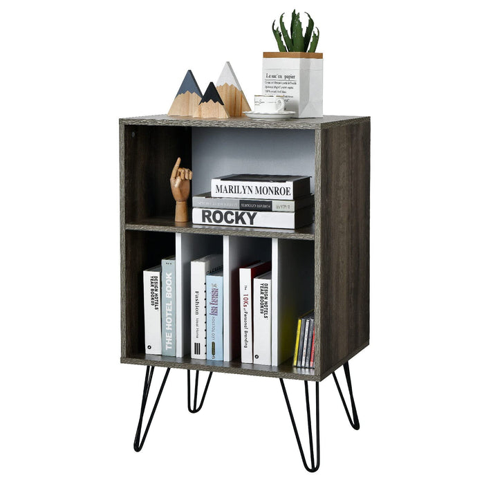 Giantex File Cabinet, Split Storage Space, Display Bookshelf, Record Storage Cabinet