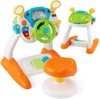 Kids Steering Wheel Simulated Driving Toy Set with Lights & Sounds