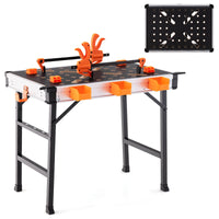 84.5cm Portable Work Table, Folding Workbench w/ 2 Quick Clamps & 4 Clamp Dogs