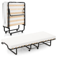 Folding Bed with Mattress, Roll Away Guest Bed for Adult