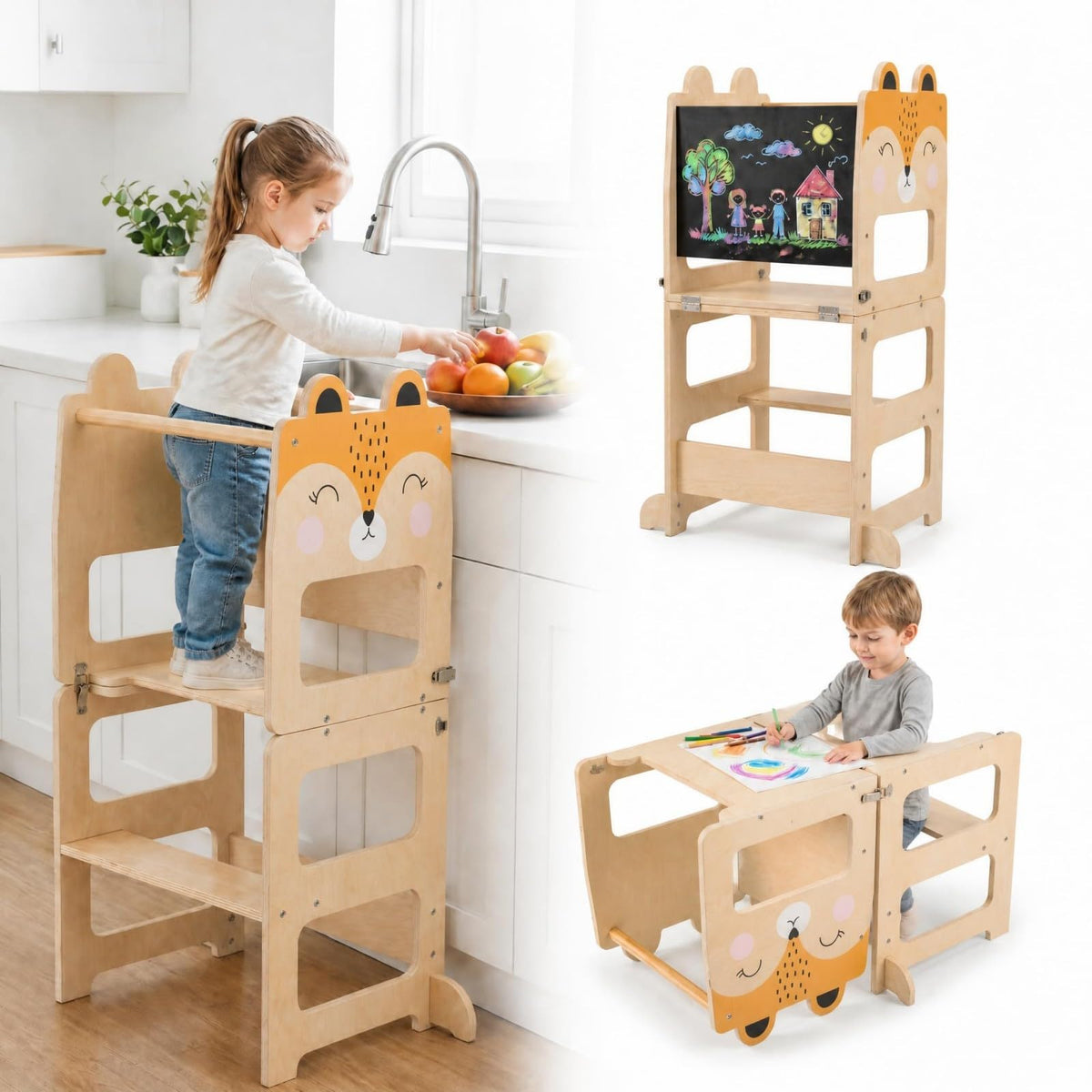3-in-1 Toddler Kitchen Step Stool