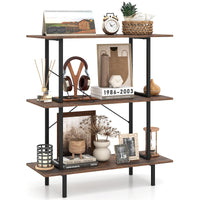 Giantex 3-Tier Bookshelf, Industrial Bookcase w/Open Shelves, Corner Display Shelf