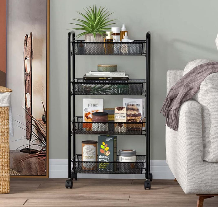 Giantex 4-Tier Slim Rolling Cart, Kitchen Serving Trolley Cart