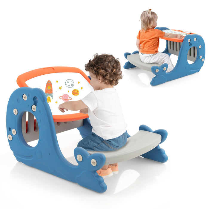 Convertible Kids Activity Table Set with Whiteboard for Kids