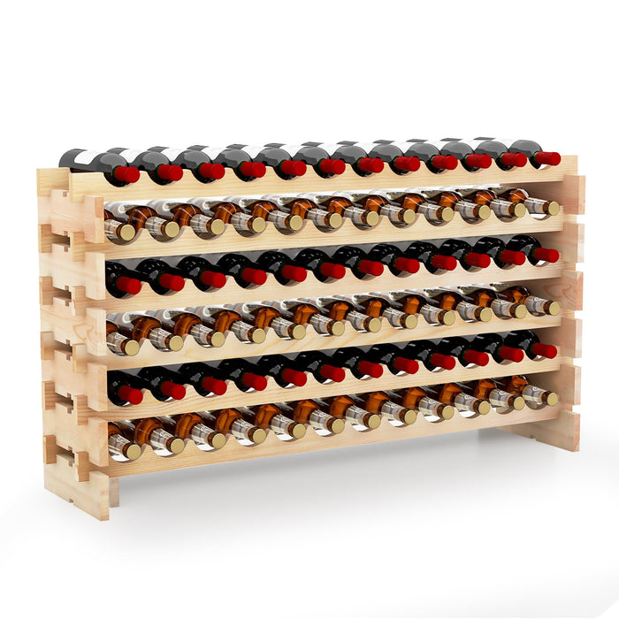 Stackable Modular Wine Rack 6-Tier 72 Bottles Wine Bottle Holder