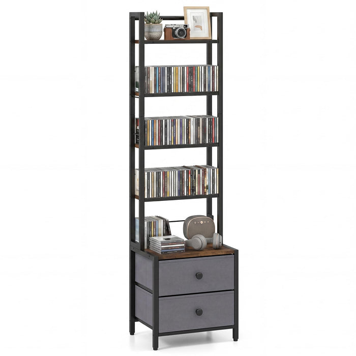 Giantex CD Storage Rack with Drawers, 5-Tier DVD Shelf Organizer