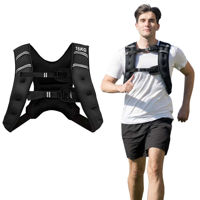 15 kg Training Vest with Adjustable Buckles and Net bag for Strengthening Muscles/Running/Walking