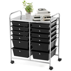 12 Drawer Rolling Storage Cart Organizer, 6-Tier storage trolley Scrapbook Paper Organizer