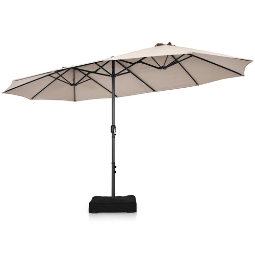 15FT Double-Sided Patio Umbrella, Ultra-Large Twin Garden Umbrella