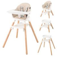 6-in-1 Convertible Wooden Baby High Chair