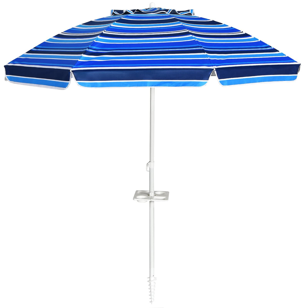 Giantex 7.2 Ft Beach Umbrella, Patio Sunshade Umbrella with Sand Anchor
